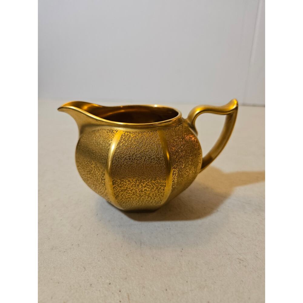 Vintage Gold Painted Porcelain Bavaria Bavarian Creamer